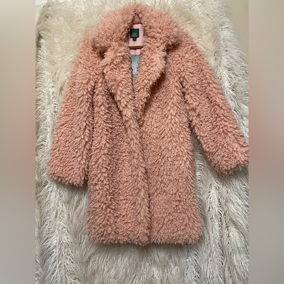 🩷NWT🩷 Wild Fable Faux Fur Teddy Jacket Size XS Blush